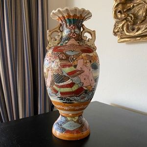 Vintage Asian Porcelain Vase Hand Painted